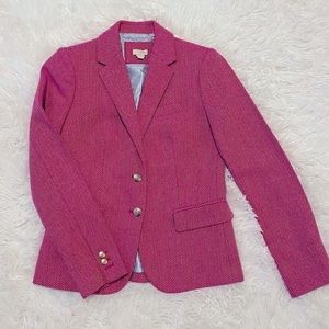 J. Crew herringbone pink blazer